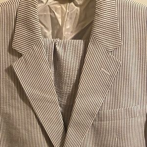 Jos A Bank pinstripe seersucker suit